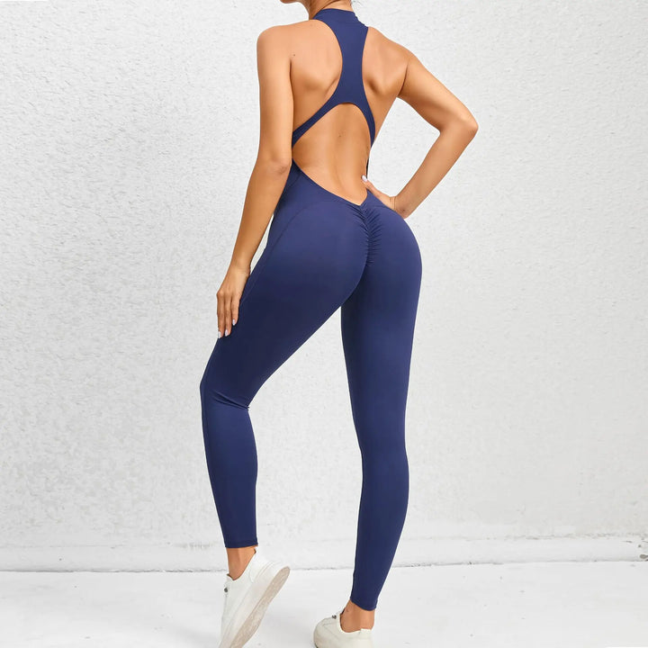 Stylish Sleeveless Hollow Jumpsuit For Gym And