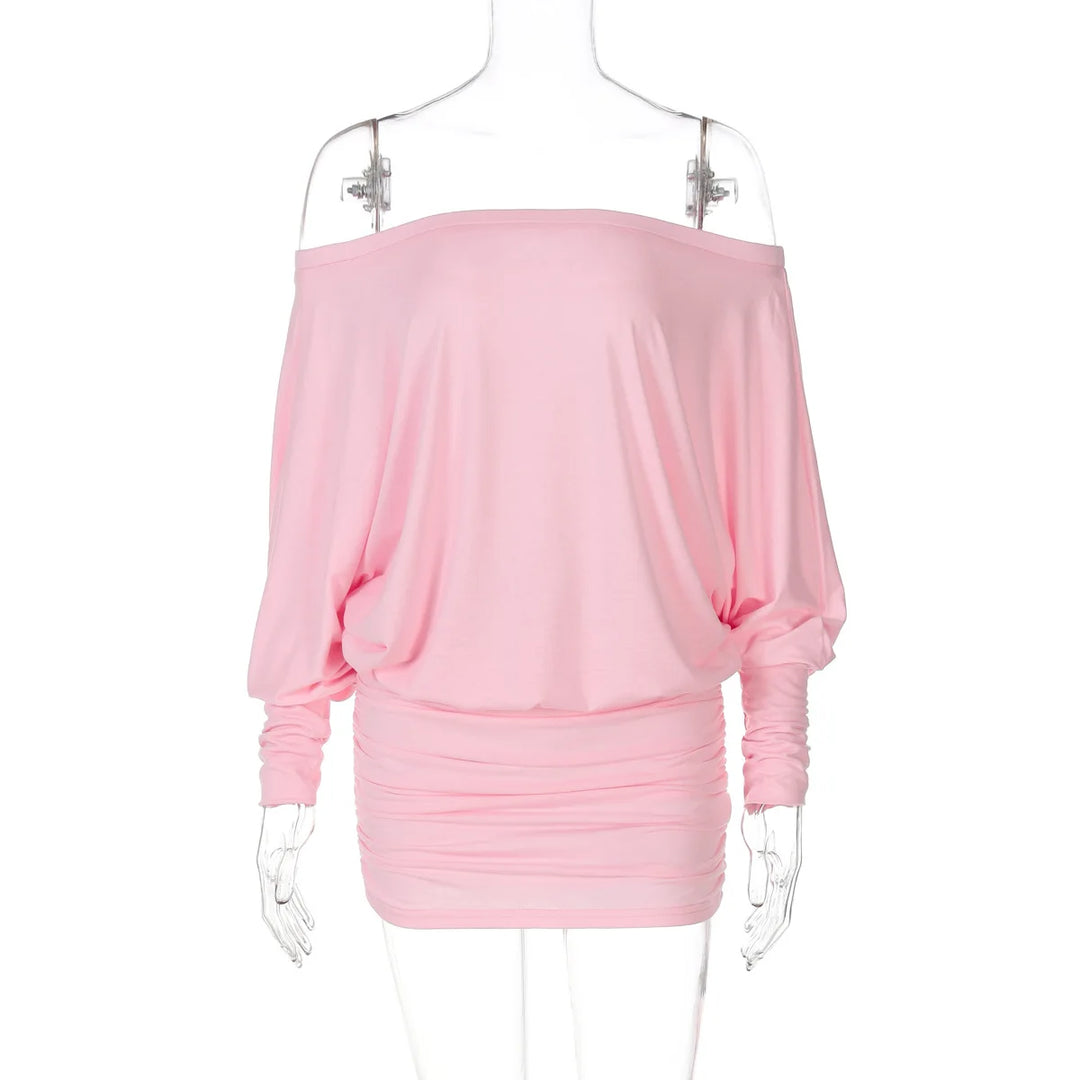 Chic Off Shoulder Sheer Mini Dress For Elegant