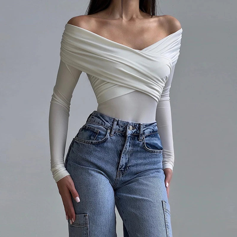 Red Backless Corset Bodysuit For Women Slim Elegant