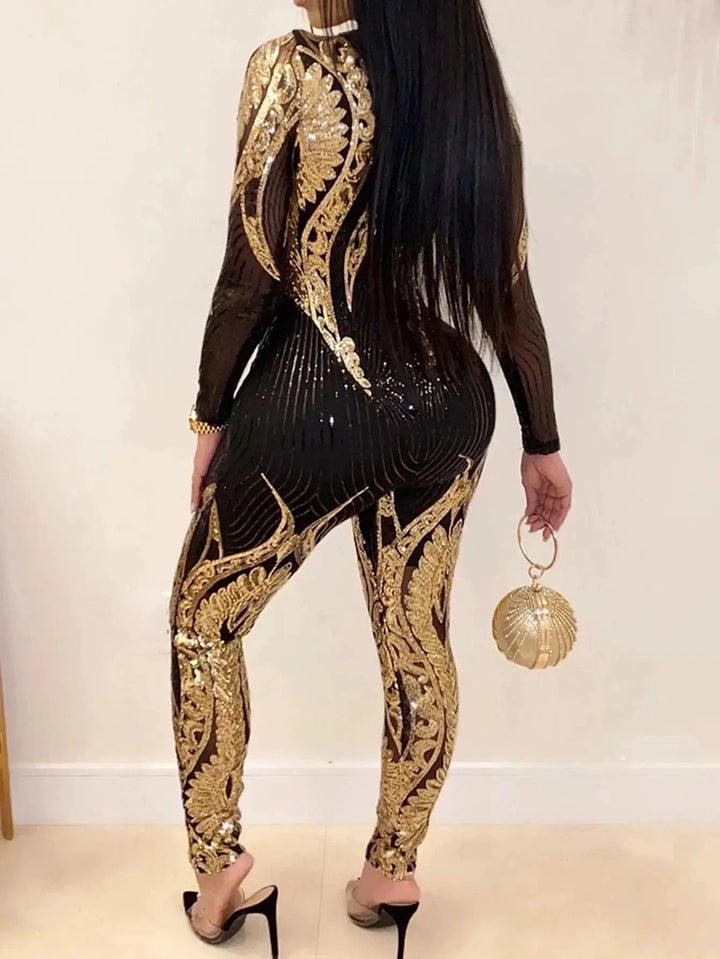 Sparkling Sequin Nightlife Glamour Jumpsuit Shimmering