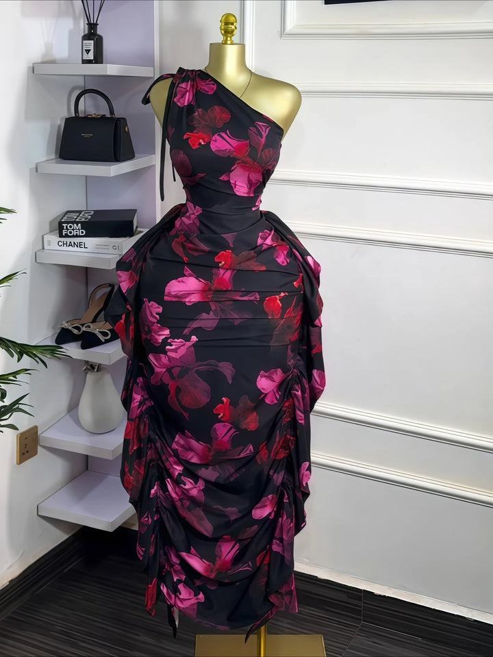 Luxury One Shoulder Knit Bodycon Dress