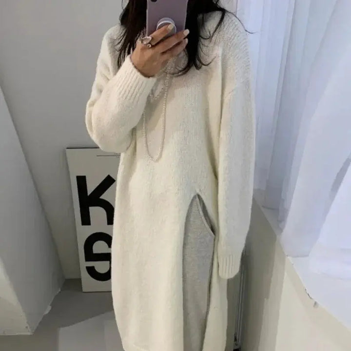 Winter Women Knitted Dress y2k V Neck Sexy Slim Elastic Oversized Basic Bodycon Sweater Dress Winter knit Autumn Warm Long Dress