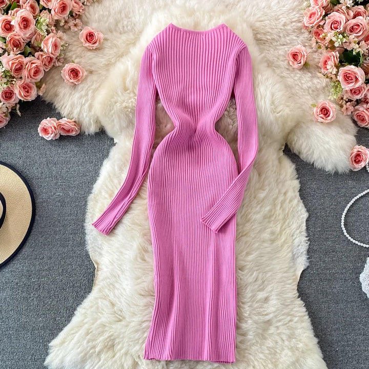 Yuumuoo Women Elegant Cross V Neck Slim Waist