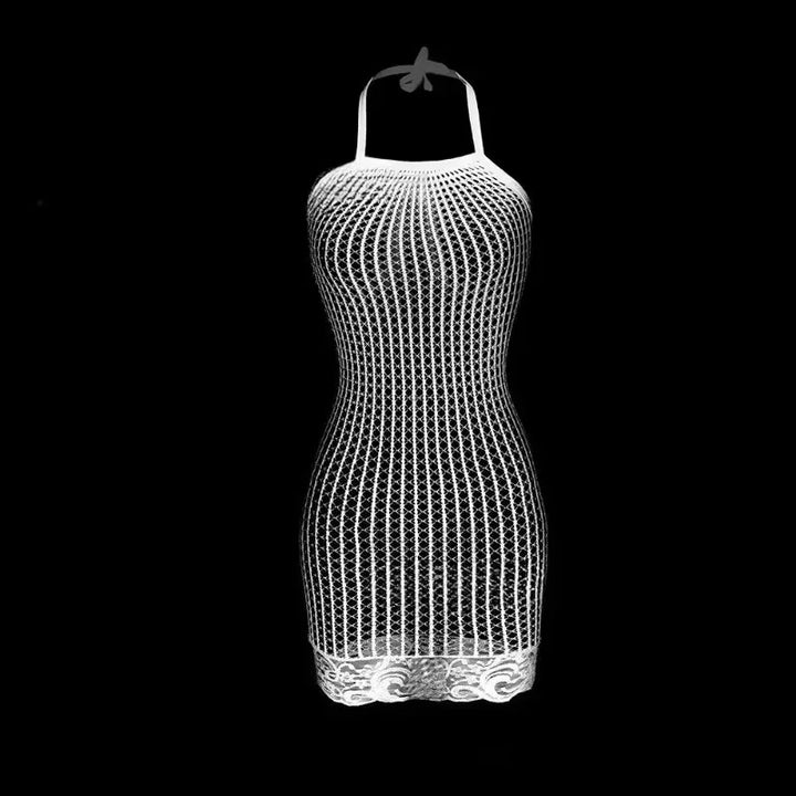 Sexy Fishnet Cover Up Dress Beachwear See Through