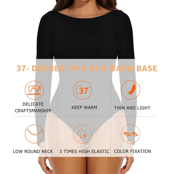 Womens Round Collar Elastic Bodysuit Shapewear