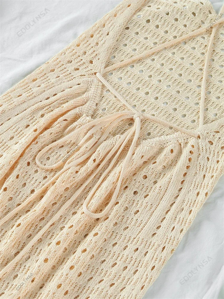 Luxury Edolynsa Knit Resort Maxi Dress With
