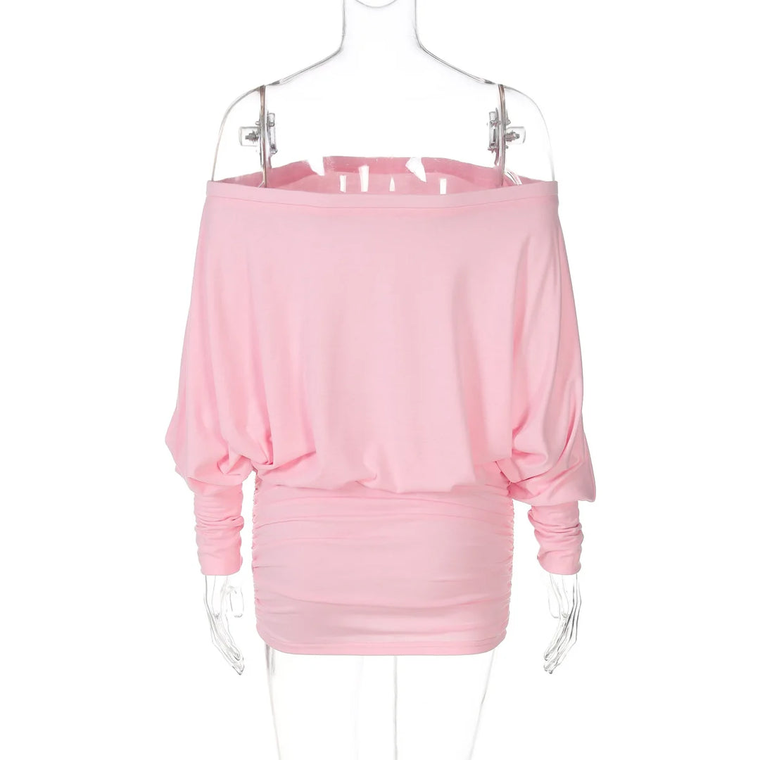 Chic Off Shoulder Sheer Mini Dress For Elegant