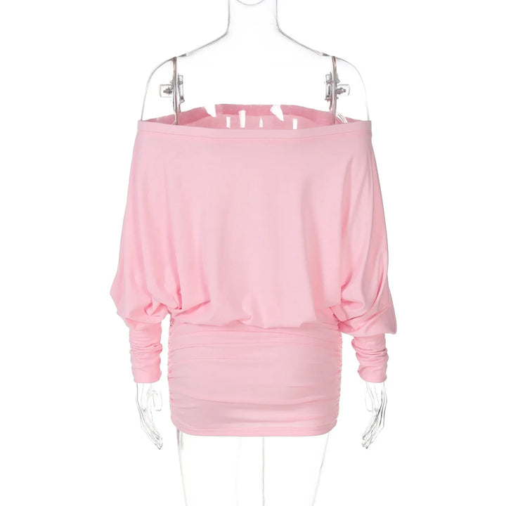 Chic Off Shoulder Sheer Mini Dress For Elegant