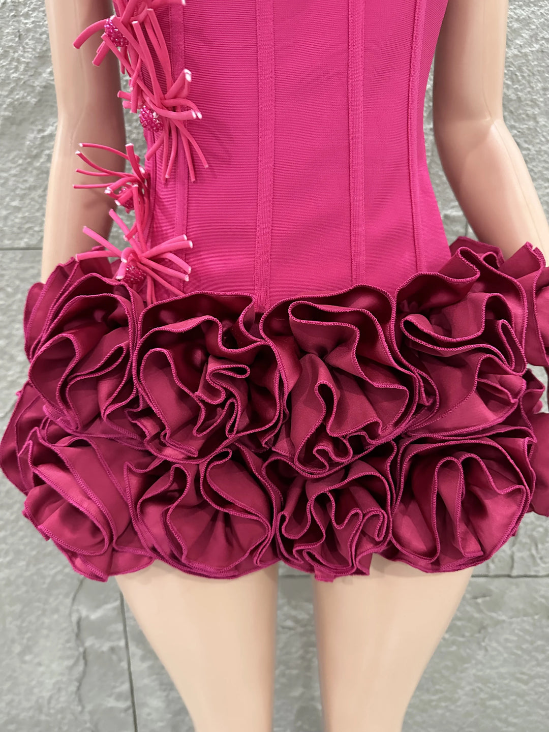 Signature Red Rose Floral Strapless Bandage