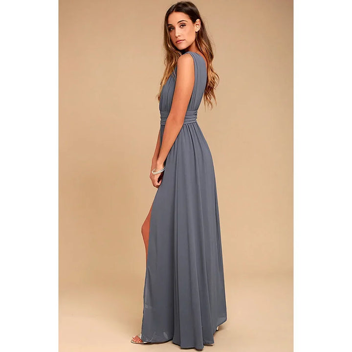 Exquisite Red Backless Maxi Dress For Elegant