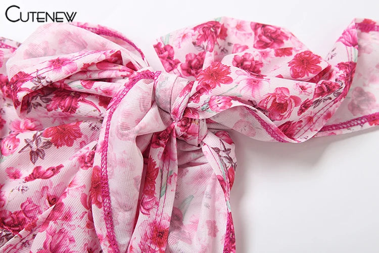 Cutenew Floral Midi Dress Luxe Edition For Summer