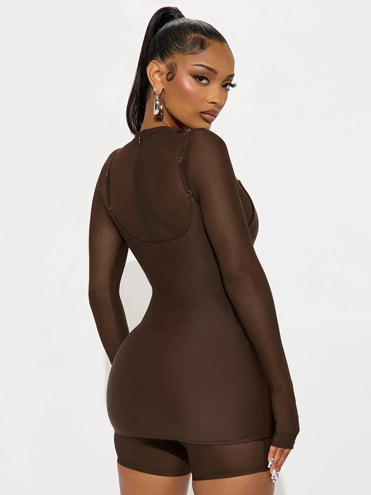 Weird Puss Sexy Romper Dress Strap Bodycon