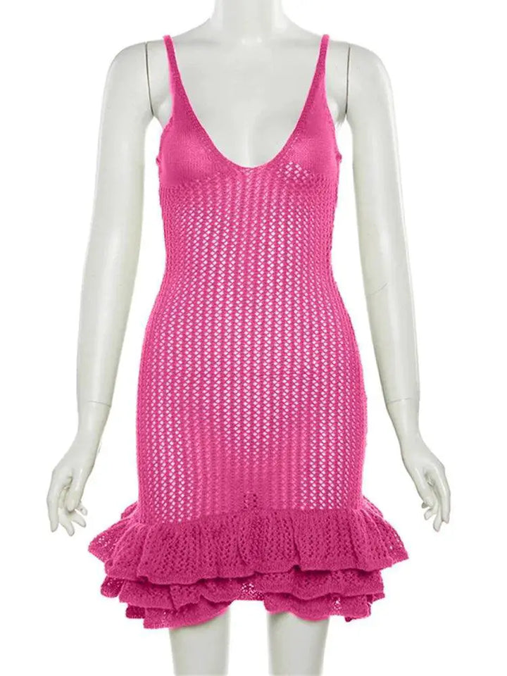Seductive Hipster Clubwear With Peekaboo Pleats Dress