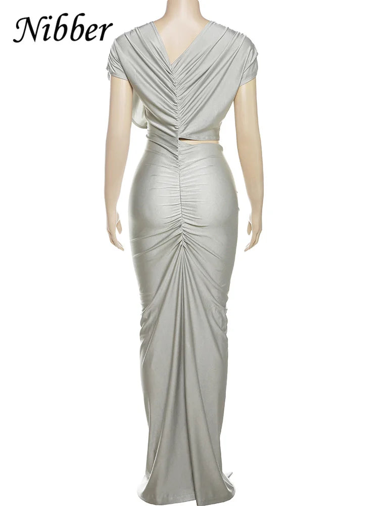 Elegant Women Waistless Maxi Dress With Hollow