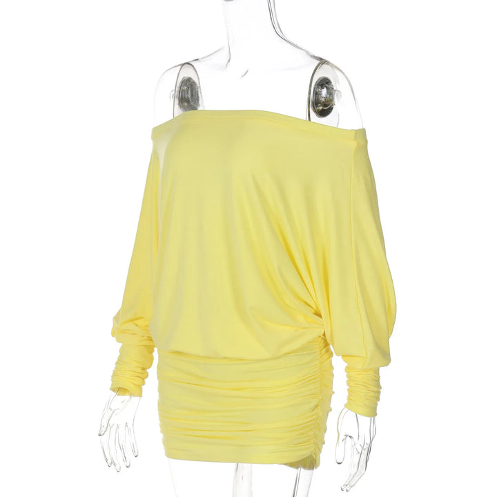Chic Off Shoulder Sheer Mini Dress For Elegant