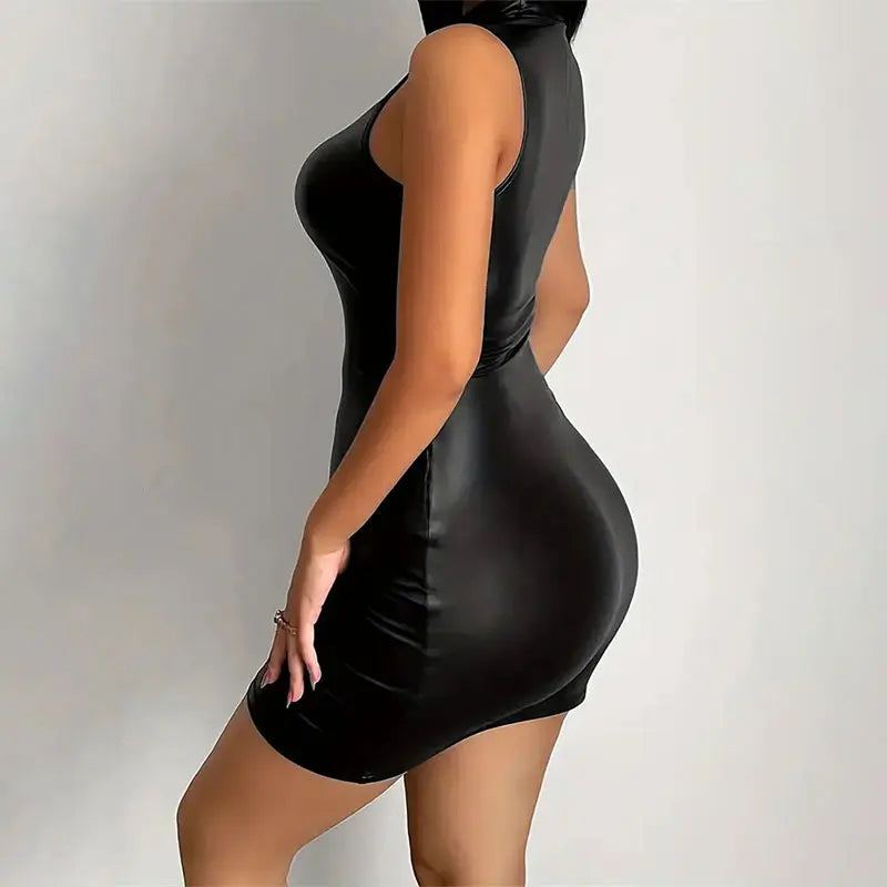 Party Bodycon Women Sleeveless Solid Mini Dress