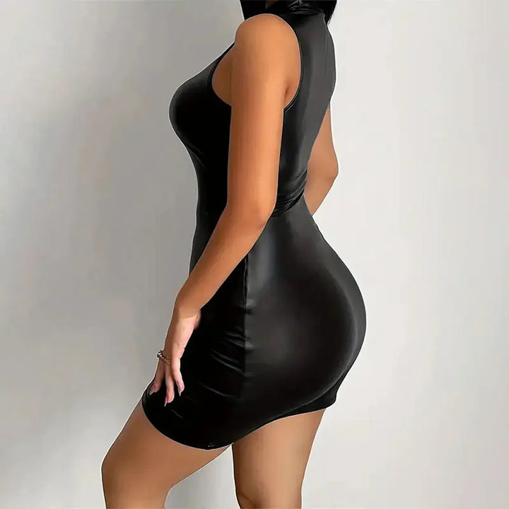 Party Bodycon Women Sleeveless Solid Mini Dress
