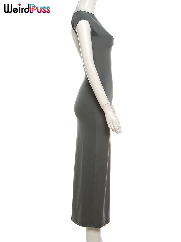 Elegant Backless Bodycon Maxi Dress By Weir