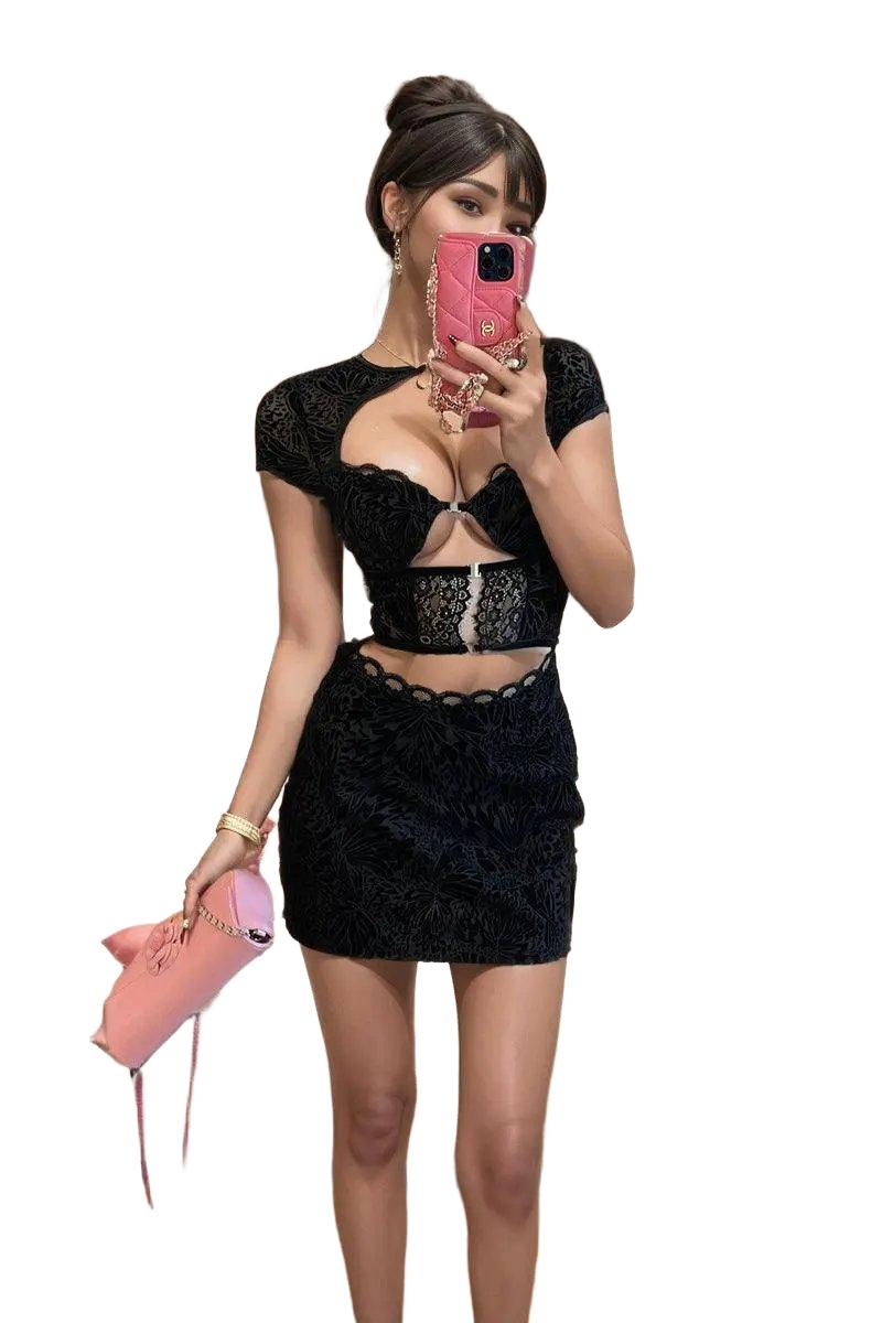 Desire Lace Skirt Bodycon Dress Elegant Alluring Style