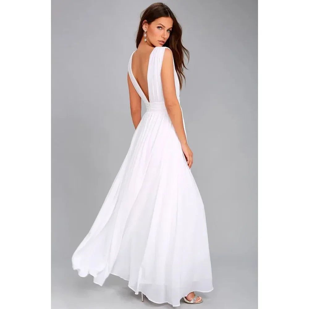 Exquisite Red Backless Maxi Dress For Elegant