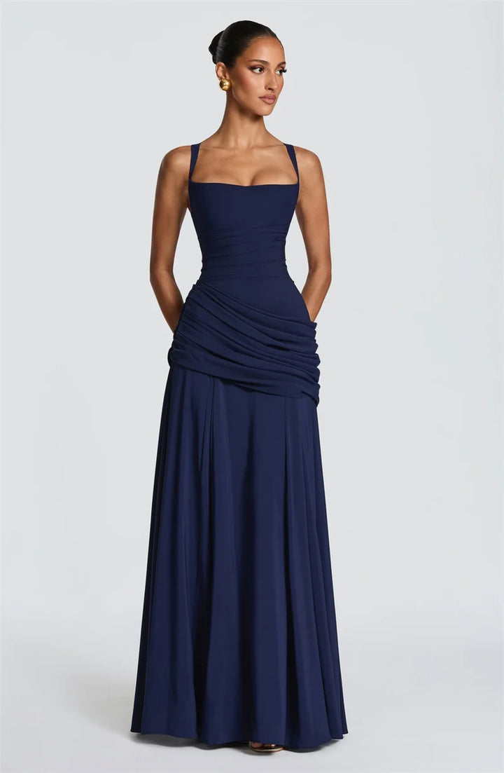 Elegant Off Shoulder Backless Maxi Dress