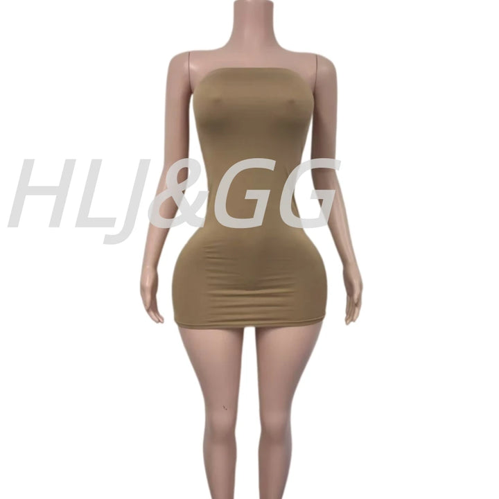 HLJ&amp;GG Sexy Hot Girl See Through Bodycon Mini Dresses Women Off Shoulder Sleeveless Slim Veardios Fashion Party Club Streetwear