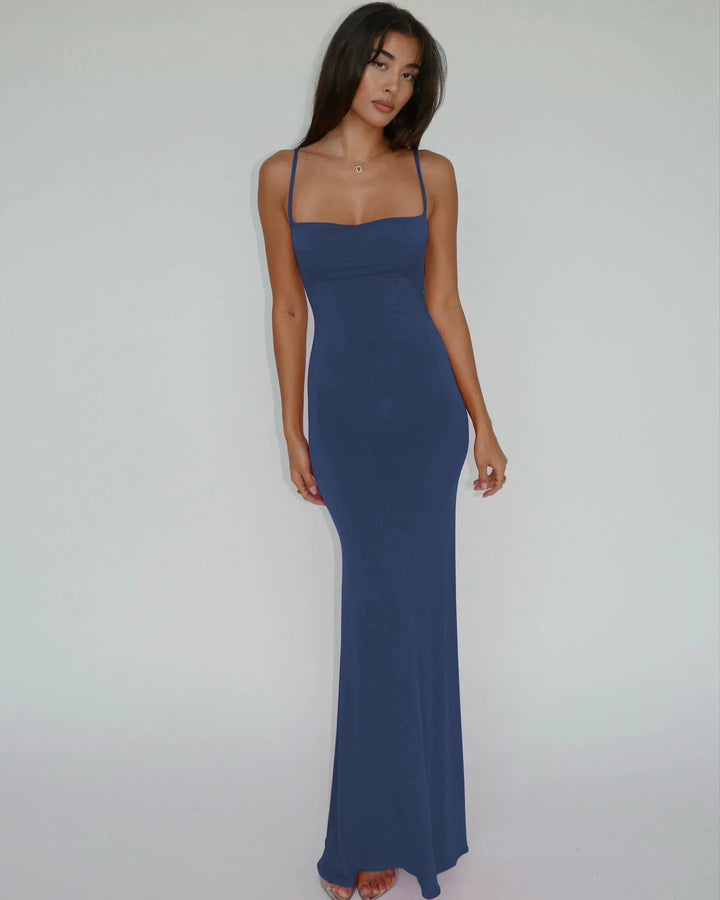 Y2K Solid Sleeveless Backless Bodycon Maxi Dress