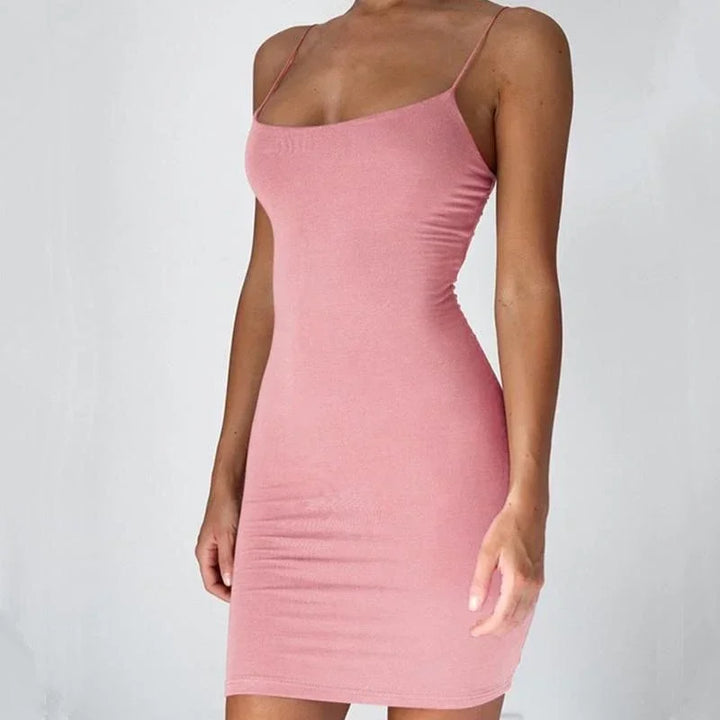 Summer Spaghetti Strap Mini Dress Bodycon Black