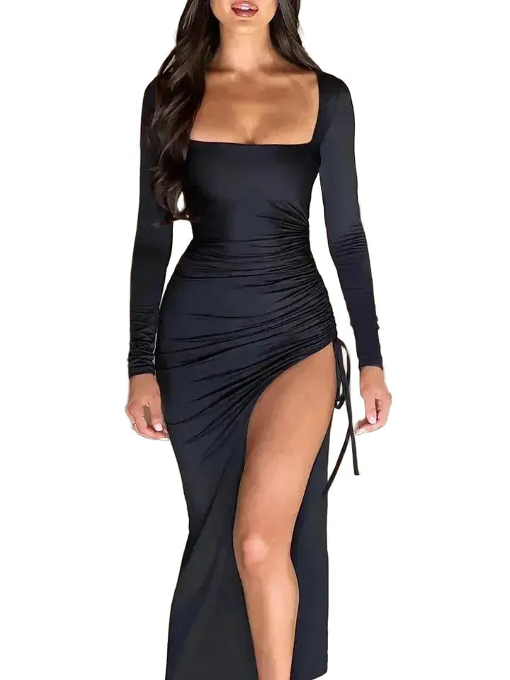 Mozision Elegant Long Sleeve Bodycon Maxi Dress Chic