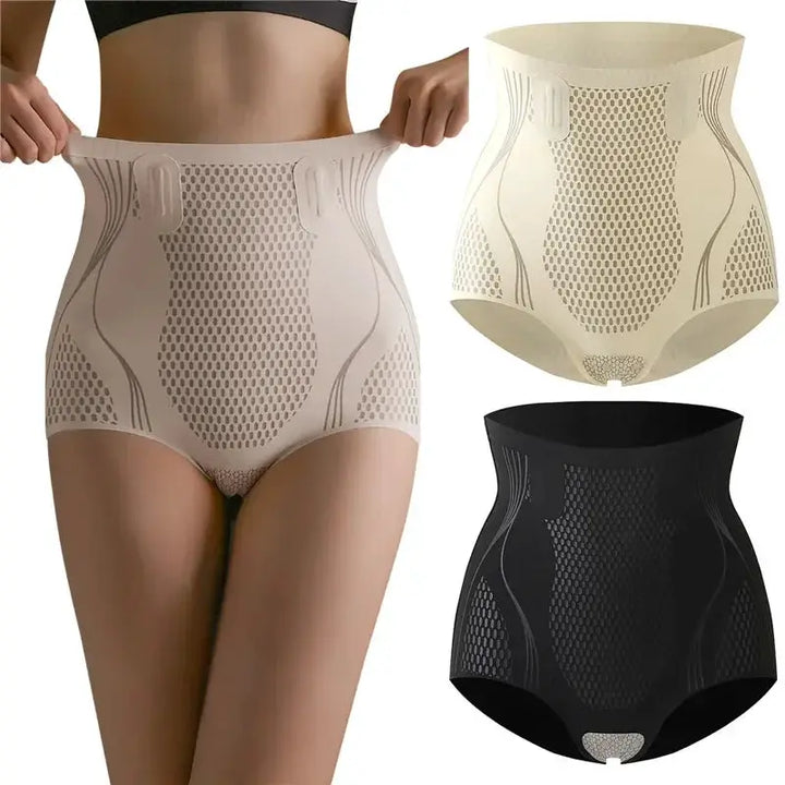 Ice Silk Lumbar Pad Ion Fiber Women Tummy Control Shapewear