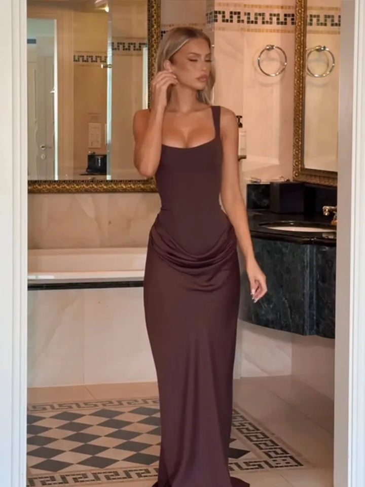 Stunning Black Velvet Sheer Maxi Dress For Club Nights