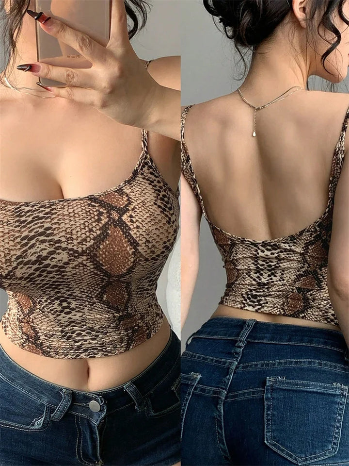 Phumee Y2K Backless Knit Crop Cami For Nightlife