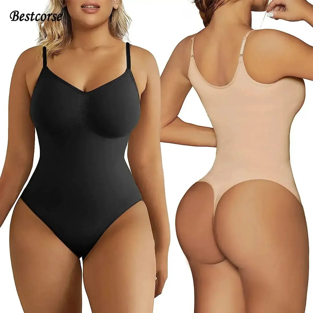 Seamless Tummy Control Bodysuit Thong for Women XS to 3XL