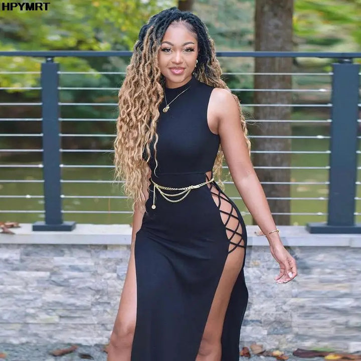 Elegant Strapless Black Bodycon Maxi Evening Dress