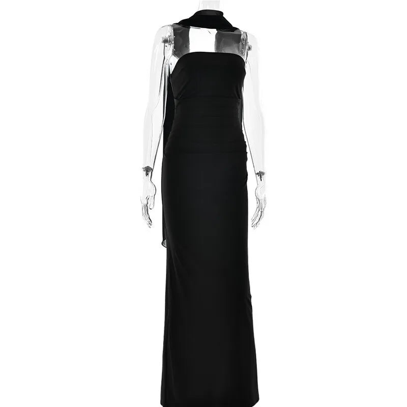 Mozision Premium Off Shoulder Backless Maxi