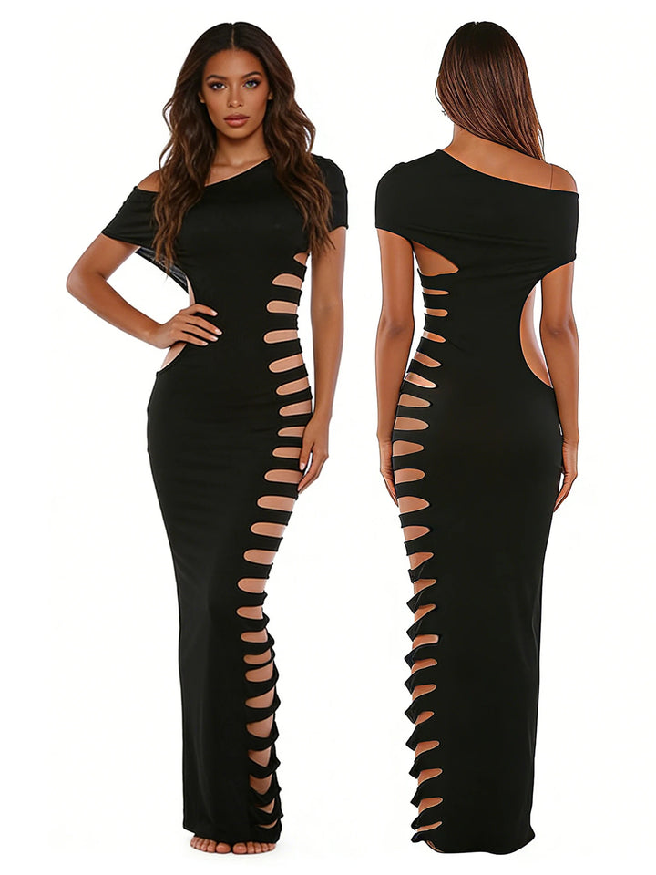 Elegant One Shoulder Bodycon Dress With Cutout