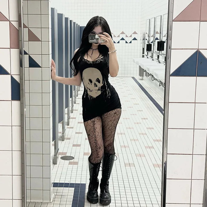 Bold AltGoth Cyberpunk Gothic Sleeveless Bodycon