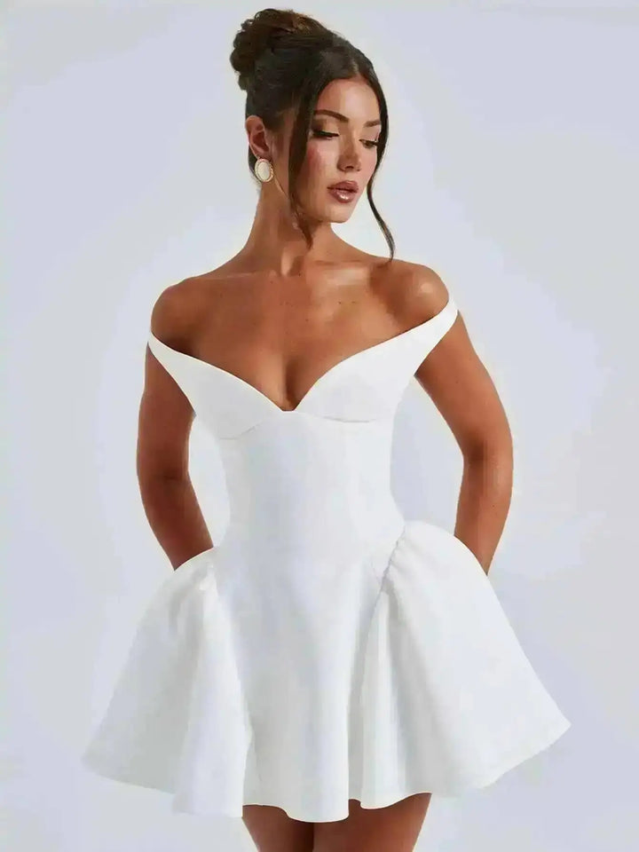 Avrilyaan Off Shoulder Backless A Line Party Dress