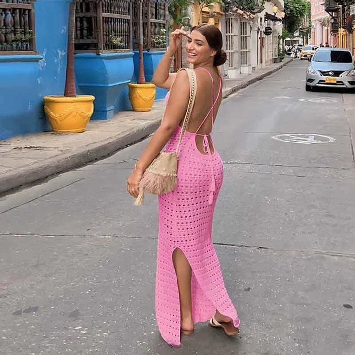 Luxury Edolynsa Knit Resort Maxi Dress With