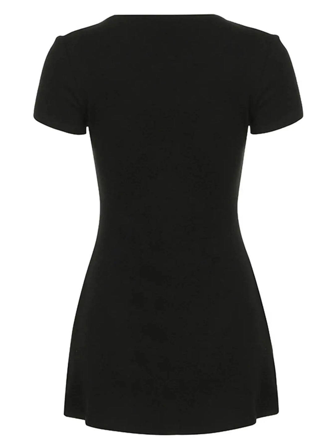 Luxury Black V Neck Mini Dress For Elegant