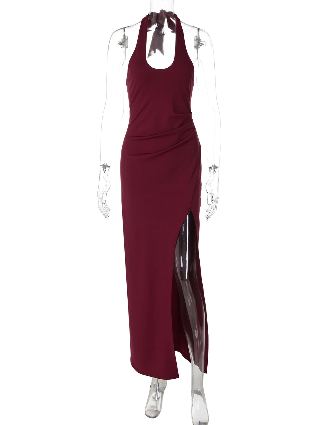 Elegant Backless Lace Up Slim Fit Evening Dress