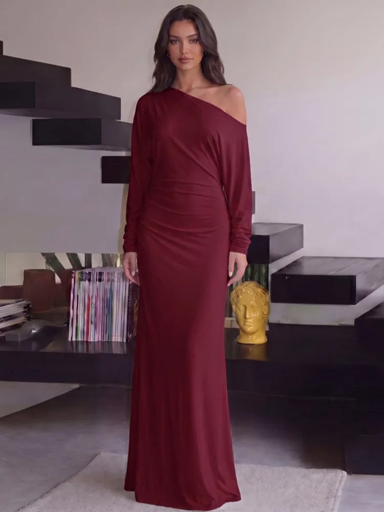 Elegant Women Off Shoulder Maxi Dress For Stunning Weddings