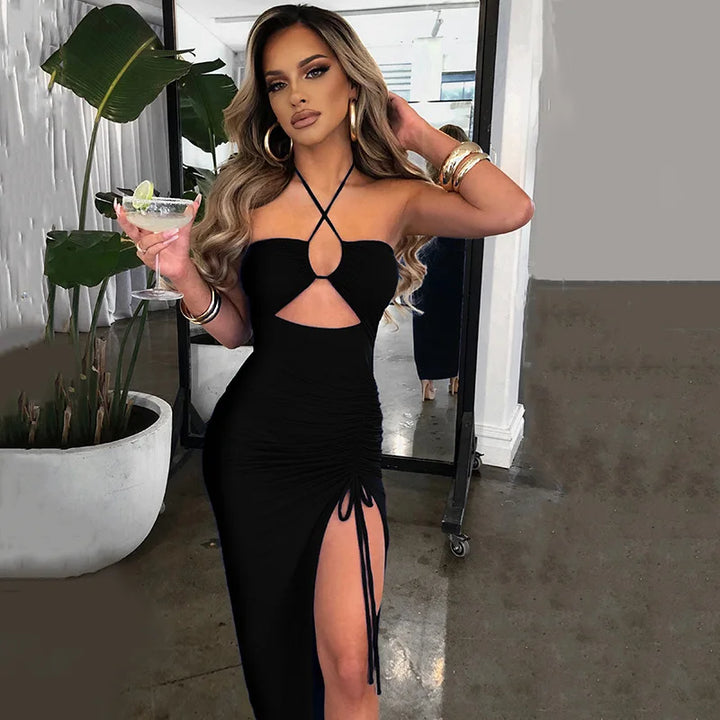 Backless Midi Bodycon Dress For Women Night Club