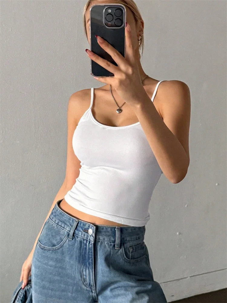 Phumee Y2K Backless Knit Crop Cami For Nightlife