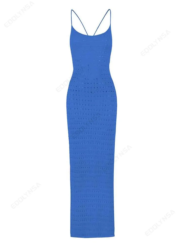 Luxury Edolynsa Knit Resort Maxi Dress With