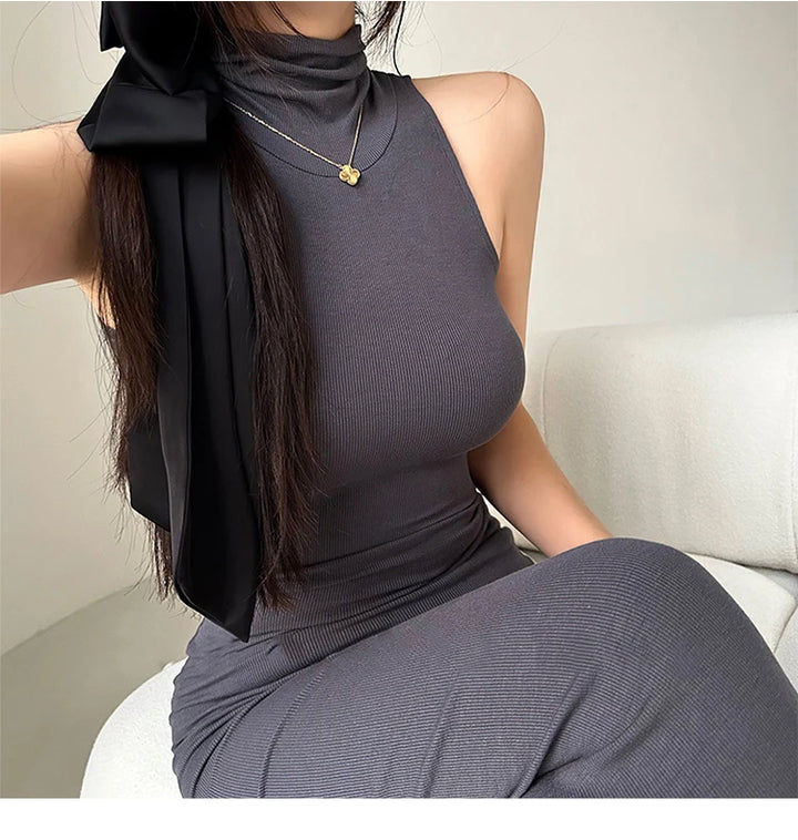 Jeyongzoo Women Exclusive Red Turtleneck Knit Midi