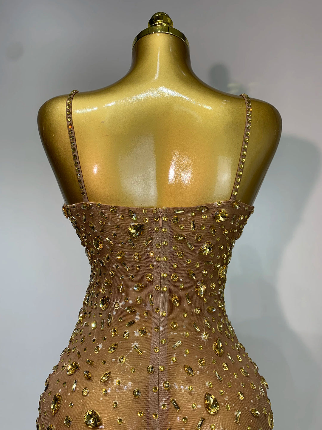 Kormanly Rhinestone Mesh Evening Gown Exclusive