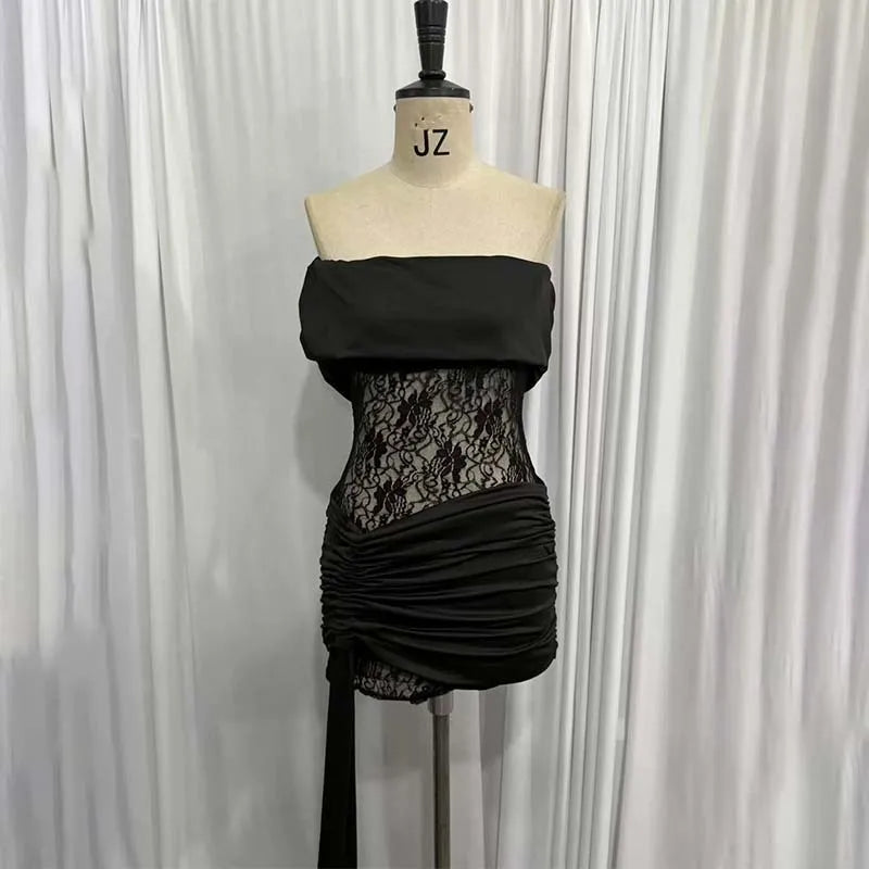 Elegant Lace Mini Dress Exclusive Tailored Off