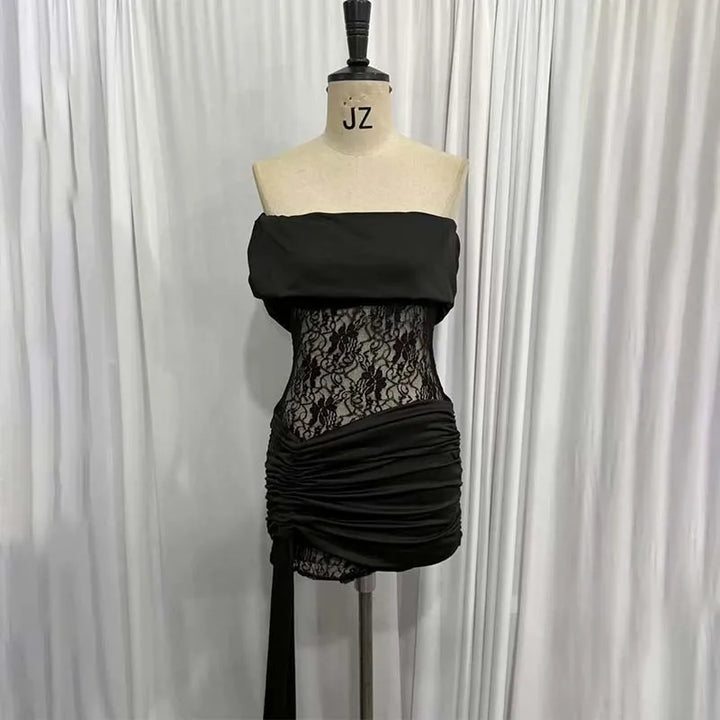 Elegant Lace Mini Dress Exclusive Tailored Off