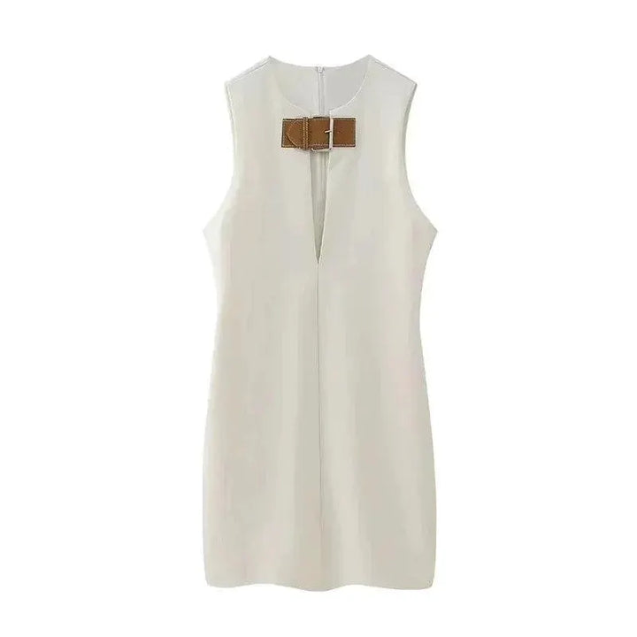 Off White Cut Out Bodycon Mini Dress For Summer Party Chic